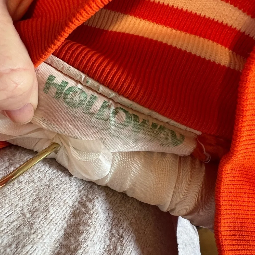 Vintage Holloway varsity zipper jacket in orange size XL. Games, parties, fun! - Picture 3 of 11